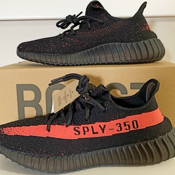 ❌SOLD🎁Yeezy Boost 350 v2 Red Stripe New - Picture 8 of 9